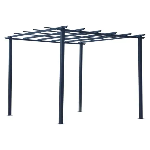 3x3 m Metal Pergola 300Lx300Wx230H cm Black 