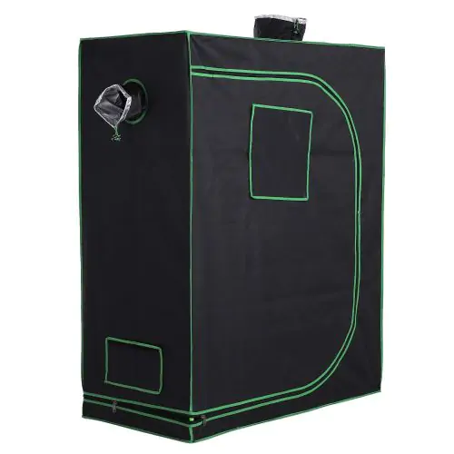 Hydroponic Plant Grow Tent Canopy Indoor Reflective Mylar Green Room 600D Oxford 120L x60W x150Hcm Silver 