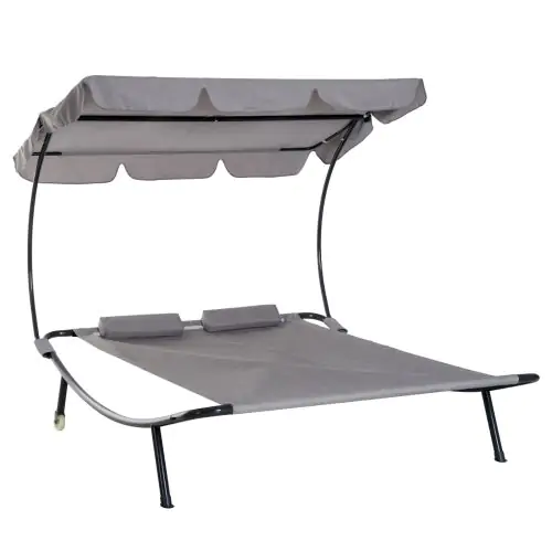 Double Hammock Bed W & Pillows Grey