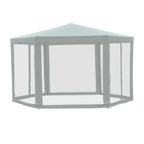 Hexagon Netting Gazebo Creamy White 