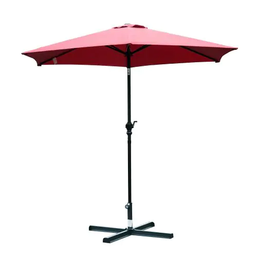 2.7 m Patio Umbrella Aluminum Frame Wine Red