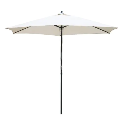 Umbrella Parasol 2.8x2.4 m Steel Polyester Cream White