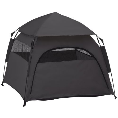 PawHut Foldable Dog Cat Tent with Water Resistant Oxford, Carry Bag for Extra Large Dog, Charcoal Grey