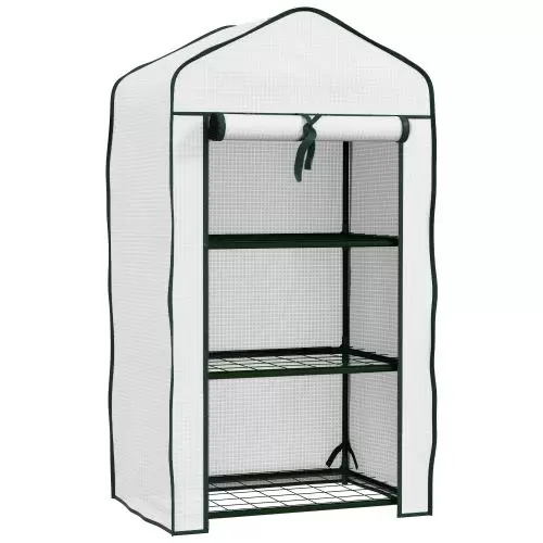 Outsunny Three Tier Mini Greenhouse White