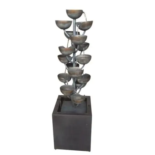 Modena Zinc Metal Modern Metal Solar Water Feature