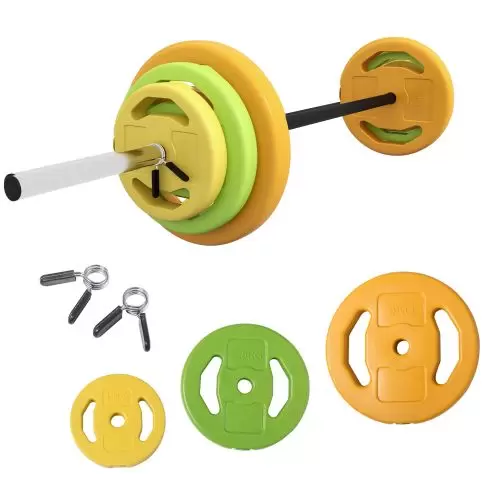 HOMCOM 20kg Barbell Weights Set, Adjustable Weights with Non slip Handle, for Women and Men Home Gym Exercise Weight Strength Training