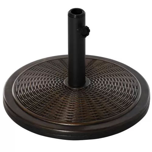 Outsunny 13kg Garden Parasol Base Holder, Cement Outdoor Market Umbrella Stand, Fits 35mm 38mm 48mm Poles, Black