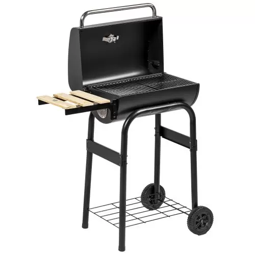 Outsunny Charcoal BBQ, with Thermometer, Shelves and Wheels