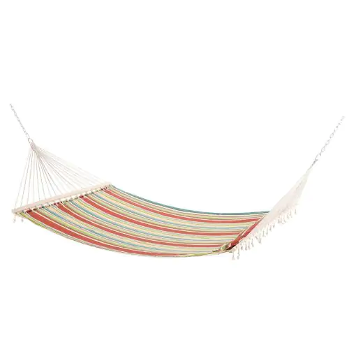 Outsunny Double Outdoor Patio Cotton Hammock Swing Bed with Pillow, 188 x 140 cm, Green