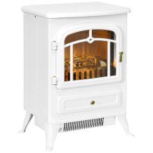 HOMCOM Modern Electric Fireplace, Freestanding Electric Stove Fire with Flame Effect, 950 1850W, White