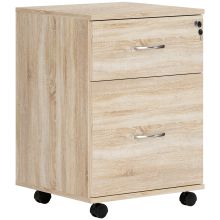 HOMCOM Two Drawer Lockable Filing Cabinet Wood Effect