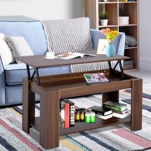  Modern Lift Up Top Coffee Table, 100W x 50D x 50/63Hcm cm-Natural Wood Grain Colour 