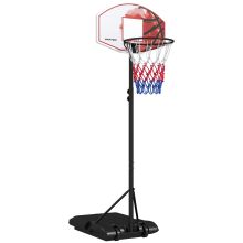 SPORTNOW Adjustable Basketball Stand Net System, with Wheels, Enlarged Base, PE, Backboard, 179 209cm