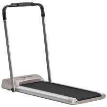 HOMCOM 1 10kmh Folding Treadmill, Electric Running machine, with Wheels, Safety Button, LCD Monitor, Phone Holder