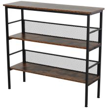  MDF Industrial 3-Tier Display Shelf Brown