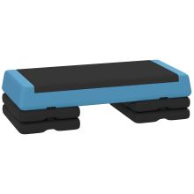 SPORTNOW Fitness Stepper, 3 Height Adjustable Aerobic Step, Non Slip Exercise Step Board for Home Gym Office Workout, 10.5cm, 15.5cm, 20.5cm, Sky Blue