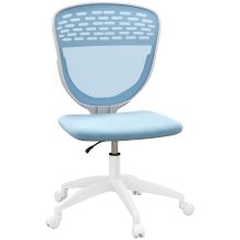 Vinsetto Armless Desk Chair, Mesh Office Chair, Height Adjustable with Swivel Wheels, Blue