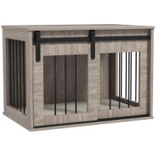 PawHut Dog Crate Furniture with Removable Cushion for Medium Dogs, 80 x 54 x 57cm Brown