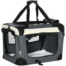 PawHut 51cm Foldable Pet Carrier, with Cushion, for Mini Dogs and Cats Grey