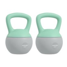 SPORTNOW 2 x 8kg Soft Kettlebell, Kettle Bell with Non Slip Handle, for Home Gym, Strength Training, Cardio Grey and Green