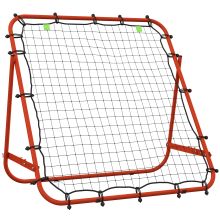 HOMCOM Adjustable Rebounder Net Kickback Target Goal for Teens Adults Training, Red