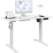 Vinsetto 72 116cm Adjustable Electric Standing Desk, 120 x 60cm Tabletop White