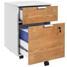 HOMCOM Two Drawer Lockable Filing Cabinet Wood Effect