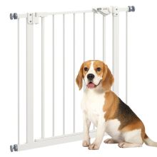 PawHut Metal 74 80cm Wide Adjustable Dog Gate White