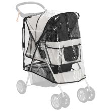 PawHut Dog Stroller Rain Cover, Cover for Dog Pram Stroller Buggy w Rear Side Entry