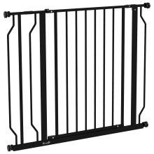 PawHut Wide Dog Safety Gate, with Door Pressure, for Doorways, Hallways, Staircases Black