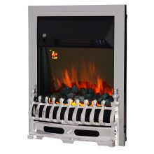 HOMCOM Contemporary Electric Fireplace Coal Burning Flame Effect Inset Fire Place Space Heater Glass View LED Lighting with Remote Control, 1000W 2000W