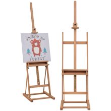 Vinsetto Wooden Easel Stand H Frame Artist Easel with 171 230cm Adjustable Height and 0 80? Working Angles Beech Wood Art Easel for Displaying Painting Wedding Sign Nature Wood Finish