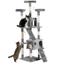 PawHut Cat Tree Scratching House, Activity Play Centre