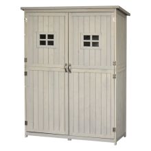 1.64 x 4.1ft Wooden Two Door Garden Shed Grey