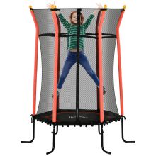 HOMCOM Kids Trampoline Mini Bouncer with Enclosure Safety Net For Ages 3 10 Years Red