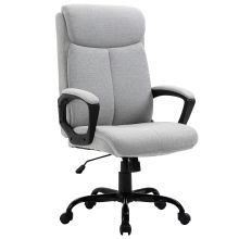 Vinsetto High Back Home Office Chair Swivel Computer Chair Adjustable Height, Light Grey