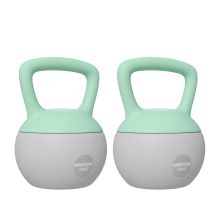 SPORTNOW 2 x 10kg Soft Kettlebell, Kettle Bell with Non Slip Handle, for Home Gym, Strength Training, Cardio Grey and Green