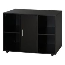 Vinsetto Mobile Printer Stand File Cabinet 360 Degree Casters E1 Particle Board Black