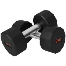 SPORTNOW 2 x 8kg Dumbbells Weights Set with 12 Sided Shape and Non Slip Grip for Men Women Home Gym Workout