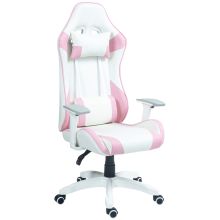 HOMCOM Faux Leather Colour Block Gaming Chair, with 135? Reclining Back Pink White