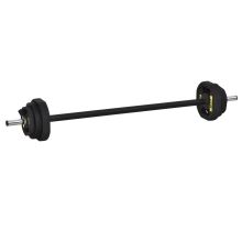 HOMCOM 20kg Adjustable Barbell Set Plate Bar Clamp Rod Home Gym Sports Area Exercise Ergonomic Black