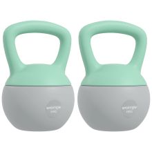 SPORTNOW 2 x 6kg Soft Kettlebell, Kettle Bell with Non Slip Handle, for Home Gym, Strength Training, Cardio Grey and Green