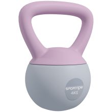 SPORTNOW Soft Kettlebell, 4kg Kettle Bell with Non Slip Handle for Home Gym Weight Lifting and Strength Training, Purple and Grey