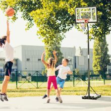  Steel Basketball Stand Height Adjustable Hoop Backboard Black