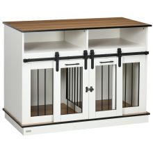 PawHut Dog Crate Furniture for Small and Large Dogs, with Movable Divider White