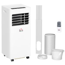 HOMCOM 5000 BTU Air Conditioning Unit, 3 in 1 Portable Air Conditioner, Dehumidifier, Cooling Fan with 2 Speeds, 24H Timer, Remote Control, Digital Display, Window Venting Kit, 12m?