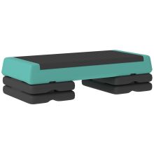 SPORTNOW Fitness Stepper, 3 Height Adjustable Aerobic Step, Non Slip Exercise Step Board for Home Gym Office Workout, 10.5cm, 15.5cm, 20.5cm, Green