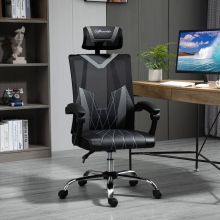 Vinsetto Office Chair Ergonomic Desk Chair with Rotate Headrest, Lumbar Support & Adjustable Height, 360? Swivel Computer Chair