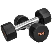 SPORTNOW 2 x 2kg Dumbbells Weights Set with 12 Sided Shape and Non Slip Grip for Men Women Home Gym Workout