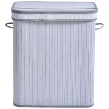  100L Flip Lid Bamboo Laundry Basket Grey